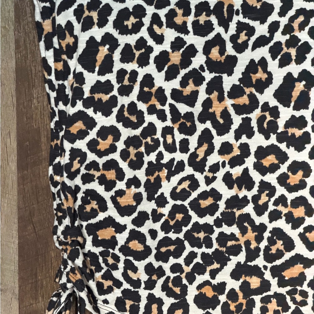 DKNY Black and Brown Leopard Print Muscle Tee - Picture 4 of 16